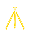 Logo Zakładu Geodezyjnego Norbert Rakowiecki - żółty trójnóg